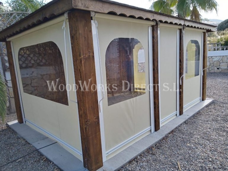 Gazebo with Pull down Awnings