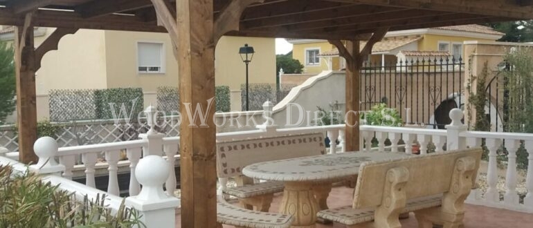 Flat roof gazebo tibi alicante