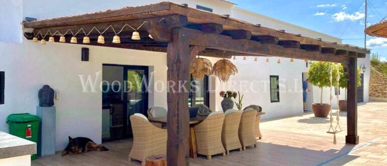 Flat roofed Lean-to Gazebo Murcia